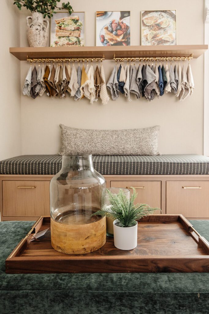 Luxury chef’s kitchen with large island and mixed textures in The Recipe Critic’s Alpine studio